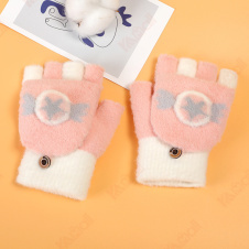 velvet fabric kids winter gloves
